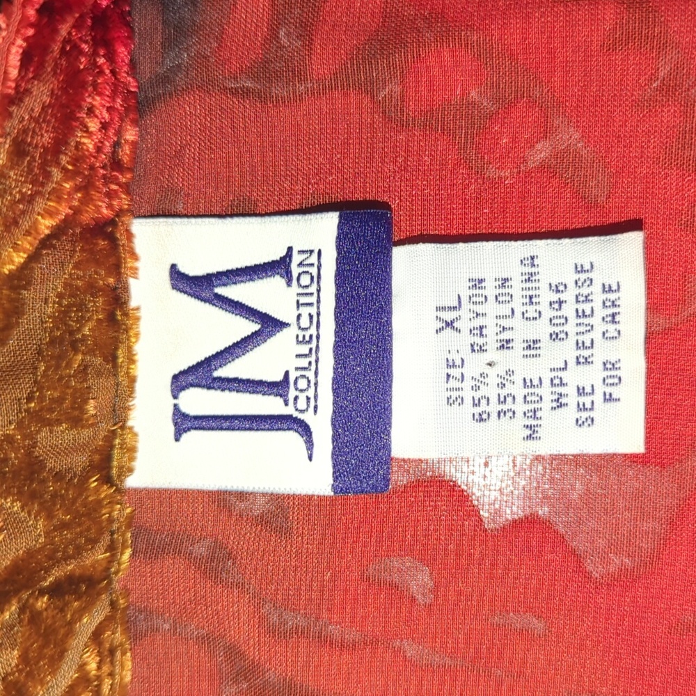 JM COLLECTION Burnt Velvet Button Down XL - Picture 10 of 10